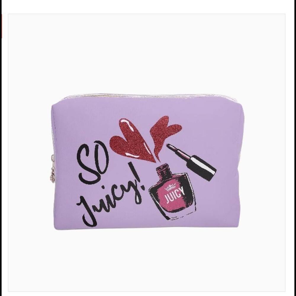 NWT JUICY COUTURE So Juicy Cosmetics Lavender Vinyl Makeup Bag (JCXX020)